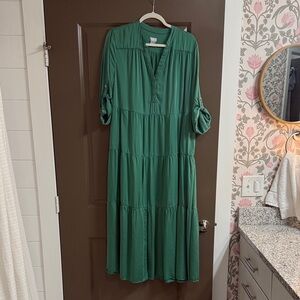 Chico's Long Sleeve Green Dress